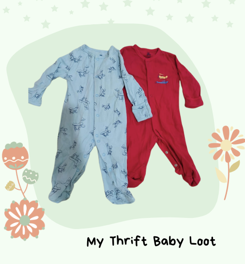 Preloved baby rompers 1-3 months in eco-friendly cotton